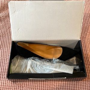 NWT J Crew Black Suede Heels Size 8
